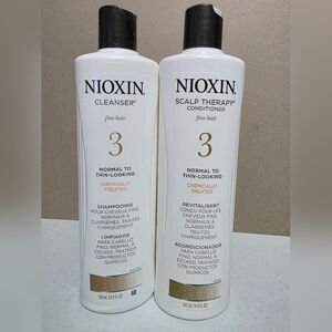 Nioxin Cleanser and Scalp Therapy Conditioner for Fine Hair - White and Black